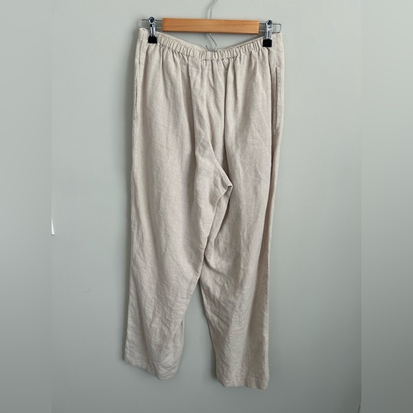LL Bean | 100% Linen Tan Matching Set Size 8 Pants Small (Runs Large) Top - Picture 4 of 10